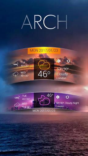 Arch GO Weather Widget Theme - عکس برنامه موبایلی اندروید