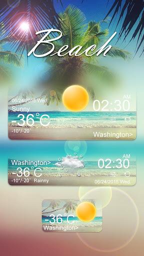 Beach GO Weather Widget Theme - عکس برنامه موبایلی اندروید