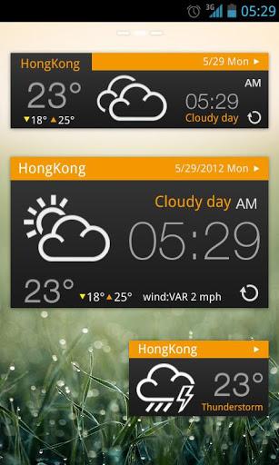 Concise black GOWeatherEX - Image screenshot of android app
