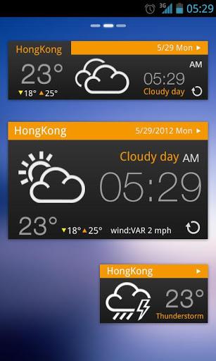 Concise black GOWeatherEX - Image screenshot of android app