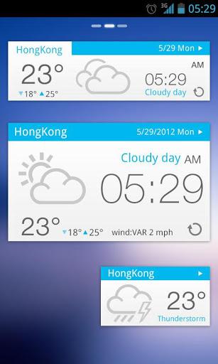 Concise white GOWeatherEX - Image screenshot of android app
