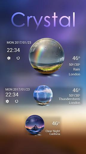 Crystal GO Weather Widget Theme - عکس برنامه موبایلی اندروید