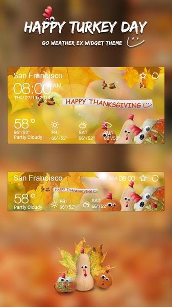 Happy turkey day Style GO Weather EX - عکس برنامه موبایلی اندروید