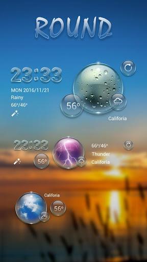 Round GO Weather Widget Theme - عکس برنامه موبایلی اندروید