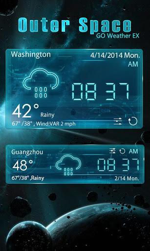 OUTERSPACE THEME GO WEATHER EX - عکس برنامه موبایلی اندروید