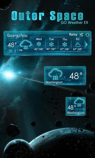 OUTERSPACE THEME GO WEATHER EX - Image screenshot of android app