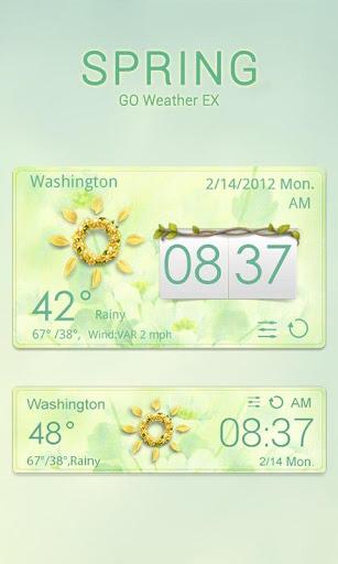 SPRING THEME GO WEATHER EX - Image screenshot of android app