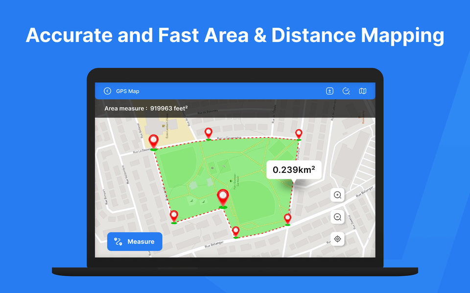 Distance & Land Area Measure - Image screenshot of android app