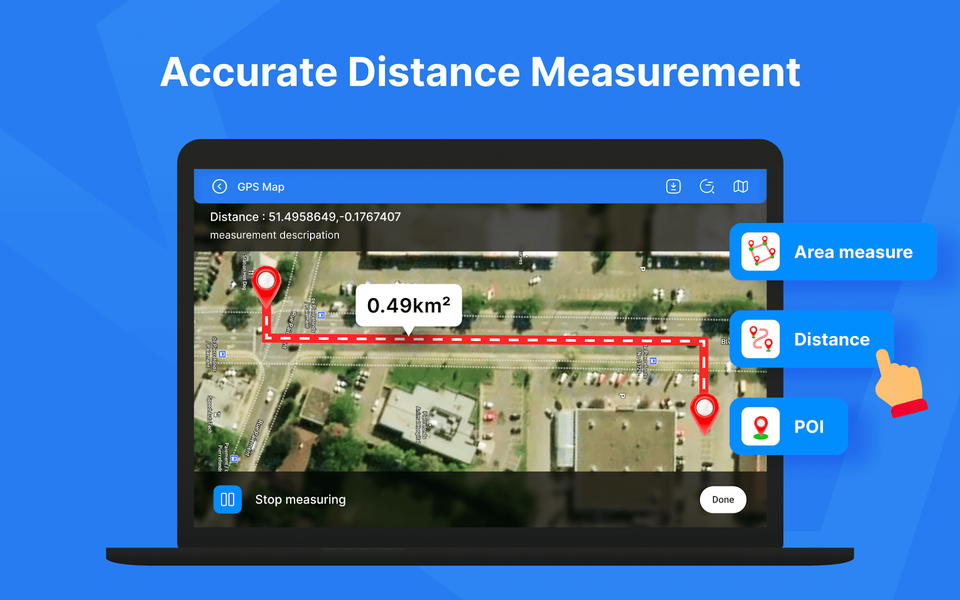 Distance & Land Area Measure - Image screenshot of android app