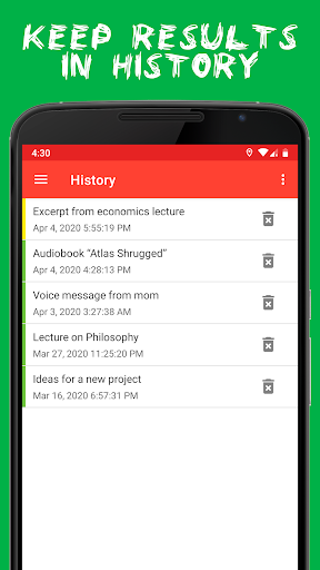 Audio to text (recognition) - Image screenshot of android app