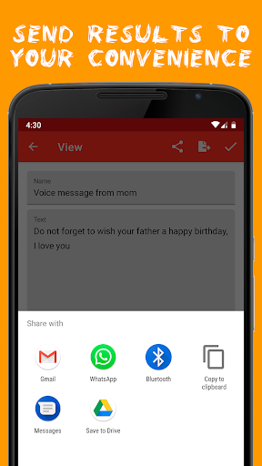 Audio to text (recognition) - Image screenshot of android app