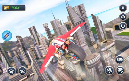 Futuristic Flying Motorbike Rider Driving - Image screenshot of android app