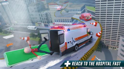 Stickman Ambulance Roof Stunts - Gameplay image of android game