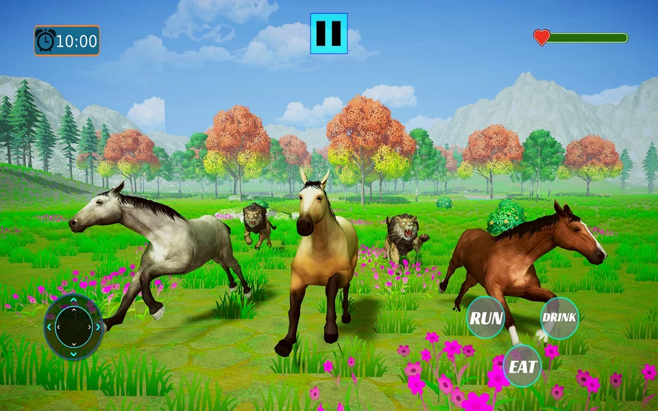 Wild Horse Simulator Game - Gameplay image of android game