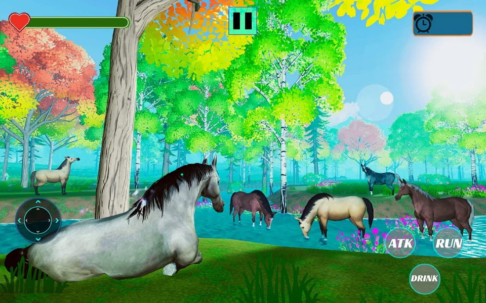 Wild Horse Simulator Game - Gameplay image of android game