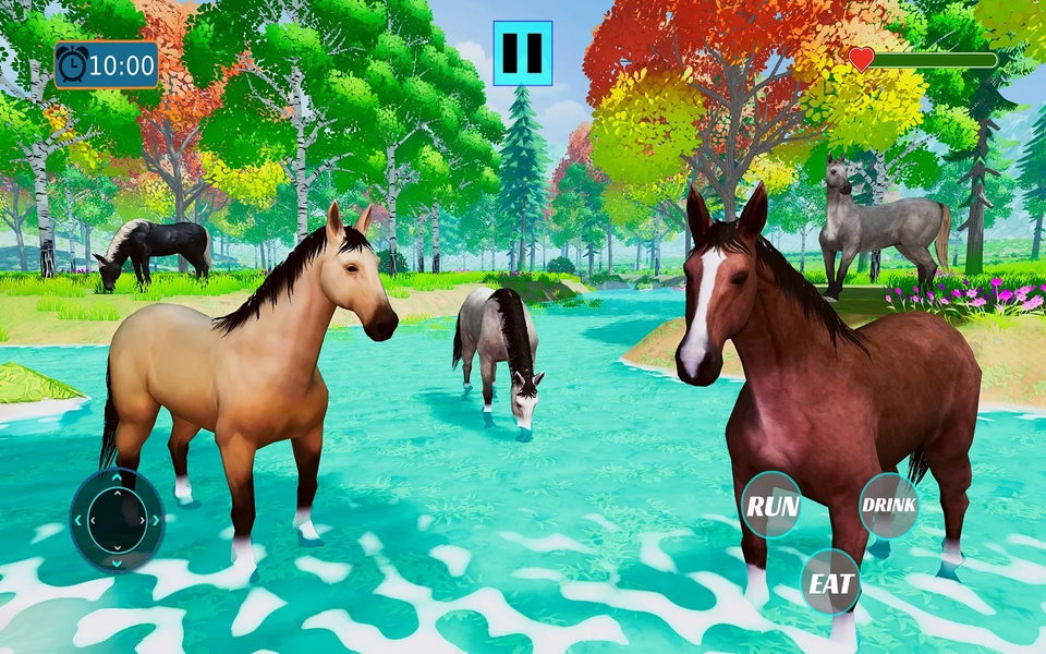 Wild Horse Simulator Game - Gameplay image of android game