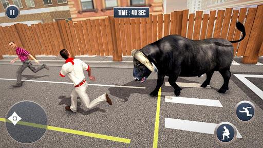 Angry Bull Wild Attack City - Gameplay image of android game