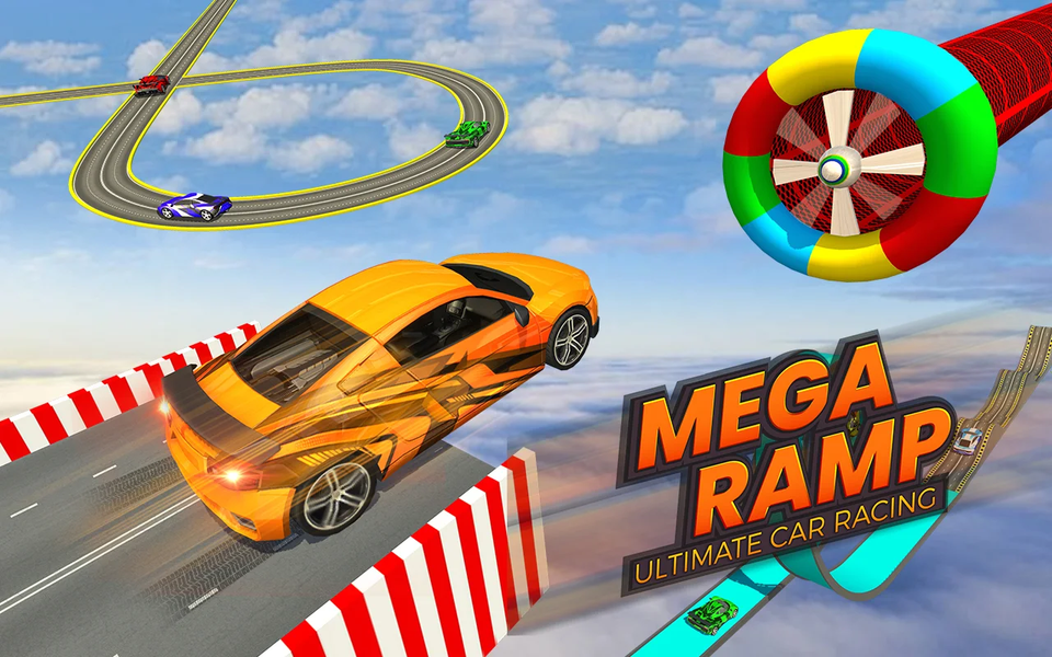 Car Racing Mega Ramps Stunt 3D - Gameplay image of android game