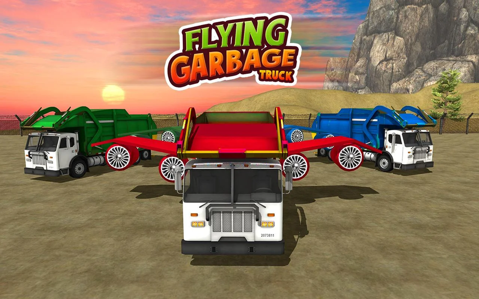 City Garbage Flying Truck 3D - Gameplay image of android game