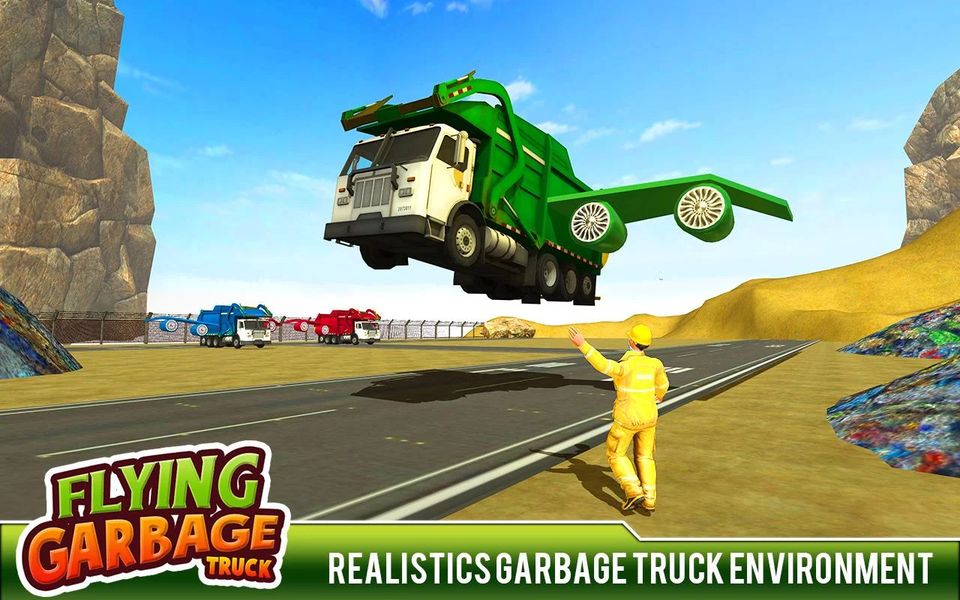 City Garbage Flying Truck 3D - Gameplay image of android game