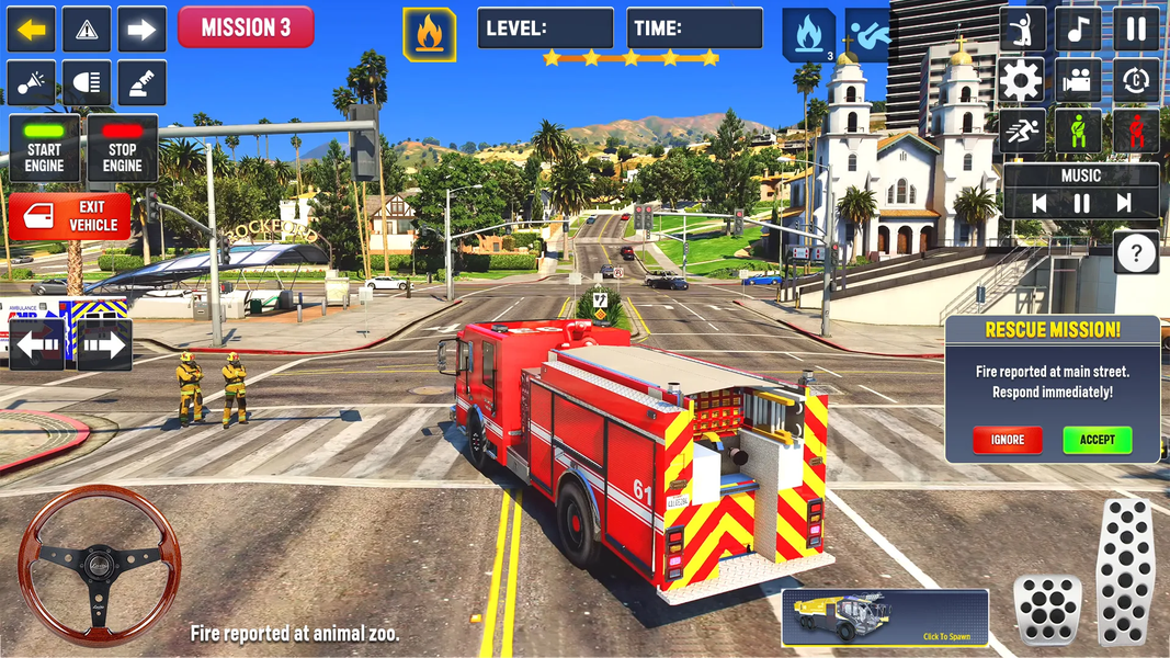 Fire Rescue Truck Simulator 3D - Gameplay image of android game