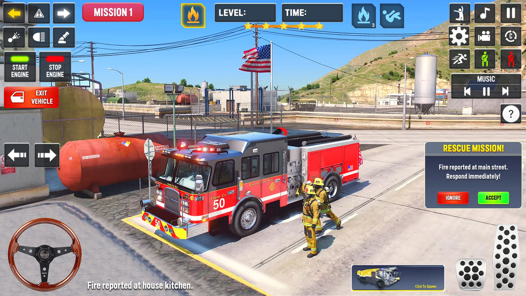 Fire Rescue Truck Simulator ۳D - عکس بازی موبایلی اندروید