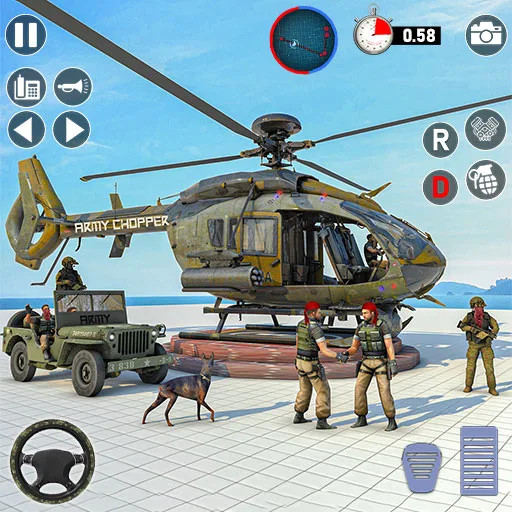 Army Passenger Jeep Driving 3D - Gameplay image of android game