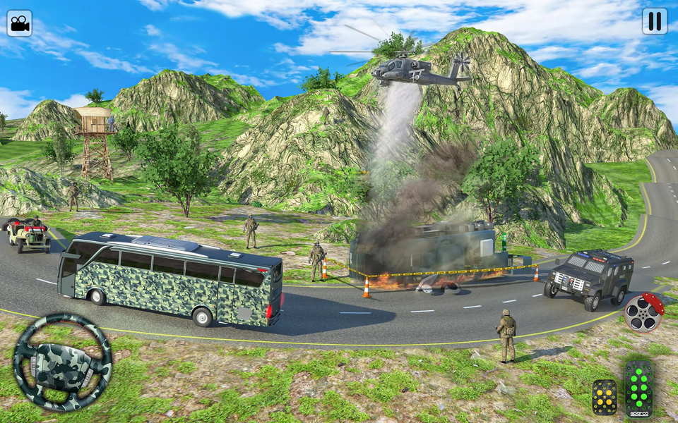 Army Coach Bus Driving Sim 3D - عکس بازی موبایلی اندروید