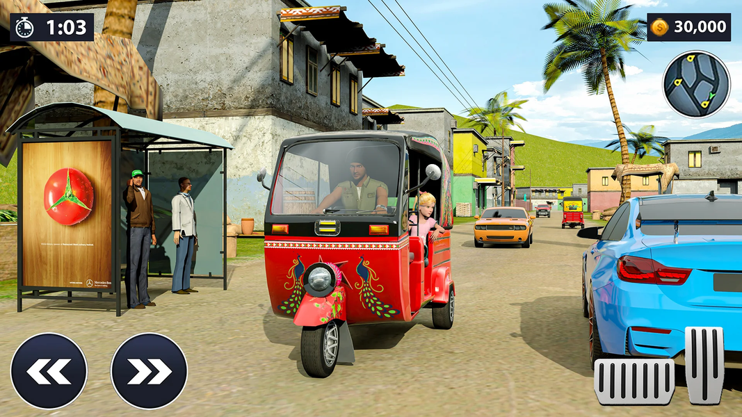 Rickshaw Driver Game - Tuk Tuk - Gameplay image of android game