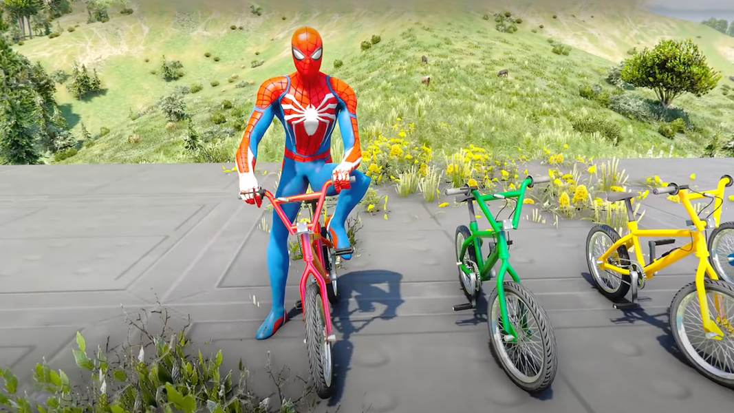BMX Cycle Race: Superhero Game - Gameplay image of android game