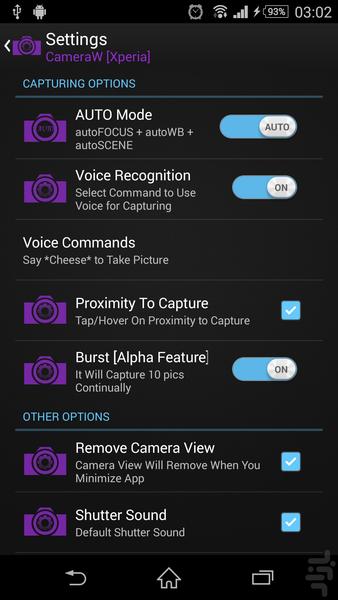 CameraW for Xperia - Image screenshot of android app