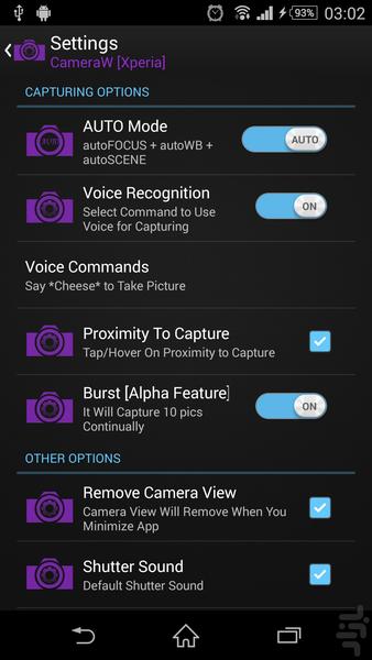 دوربین برای اکسپریا - Image screenshot of android app