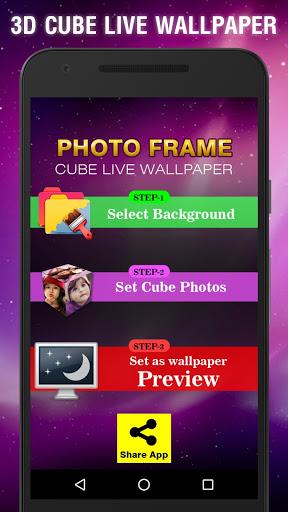 3D Photo Frame Cube Live Wallpaper - Image screenshot of android app