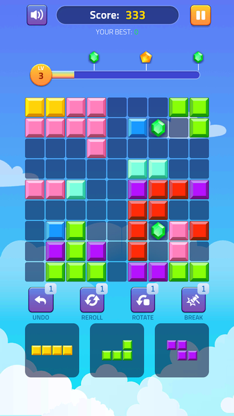 Block Puzzle - Gems Adventure - Gameplay image of android game