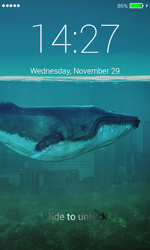 Blue Whale Lock Screen - Image screenshot of android app