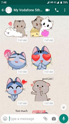 WAStickerApps Cute Cat Stickers - عکس برنامه موبایلی اندروید