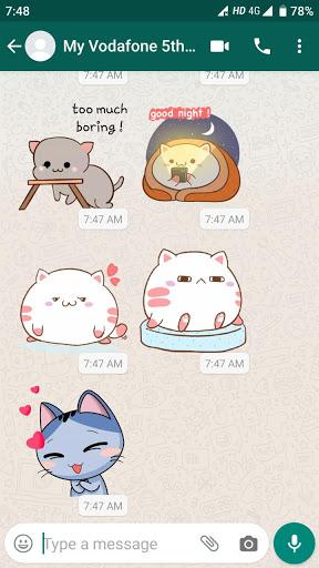 WAStickerApps Cute Cat Stickers - Image screenshot of android app