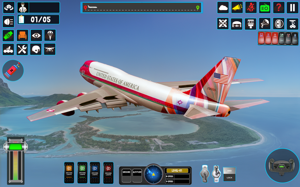 Airplane Simulator Game 2024 - Gameplay image of android game