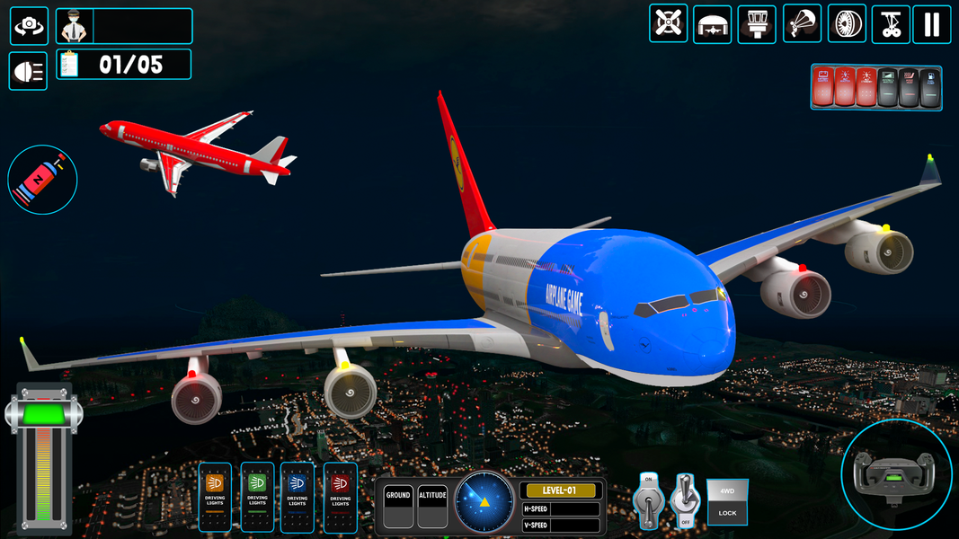 Airplane Simulator Game 2024 - Gameplay image of android game