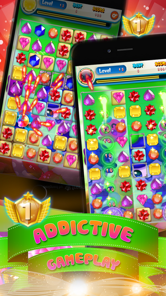 Jewels Match - Quest Puzzle - Gameplay image of android game