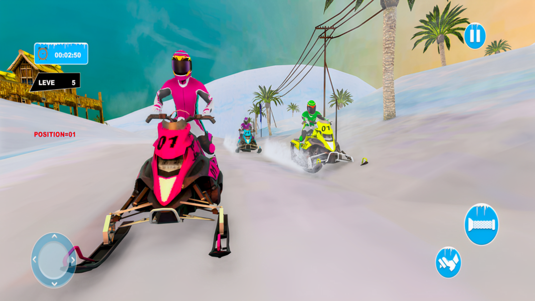 Snow Bike Racing Snocross Game - Gameplay image of android game