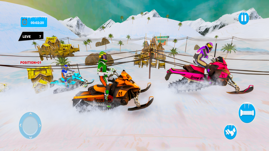 Snow Bike Racing Snocross Game - Gameplay image of android game