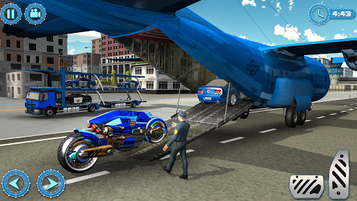 US Police Plane Robot Car Bike - Transporter Games - Gameplay image of android game