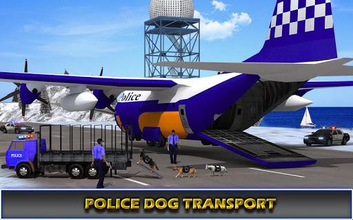US Police Airplane Cop Dog Transporter Kids Games - Gameplay image of android game