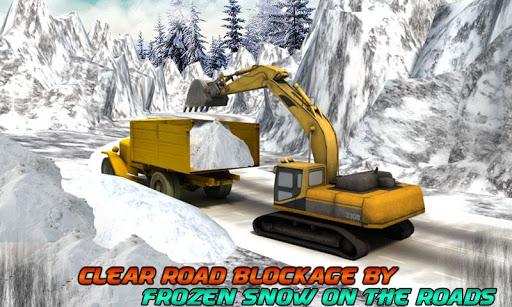 Winter Snow Rescue Excavator - Gameplay image of android game