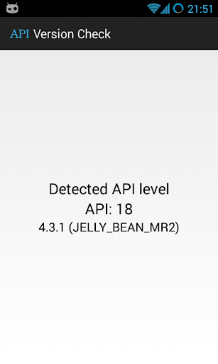 API Version Check - Image screenshot of android app