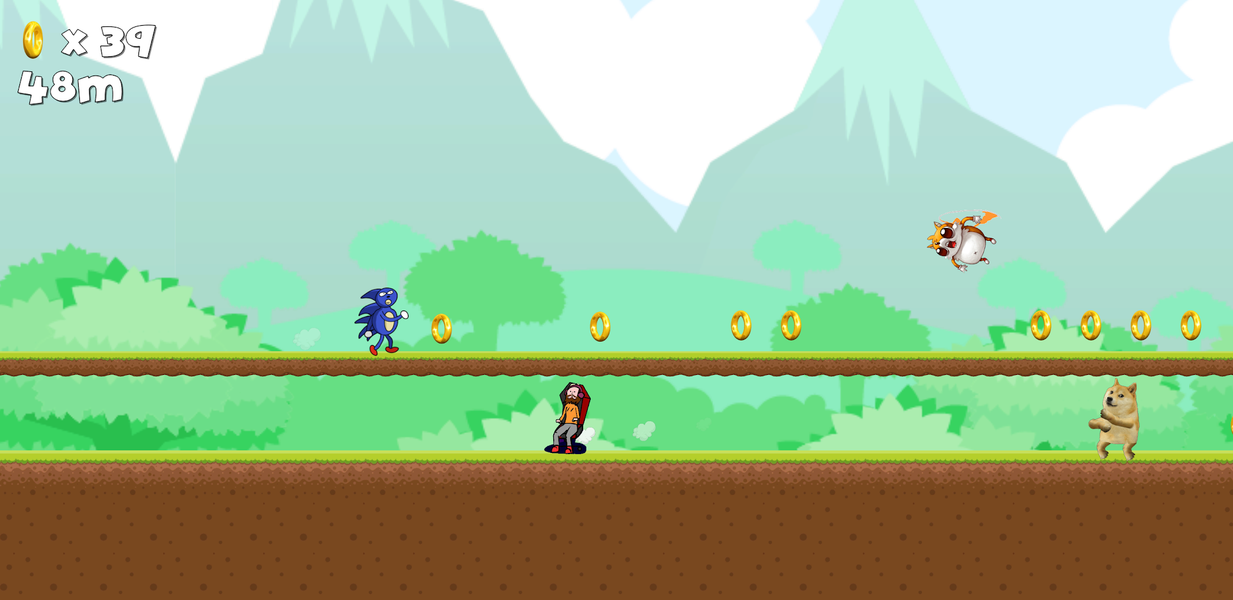 Sanic Run - Gameplay image of android game