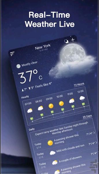 آب و هوا پیشرفته و هوشمند🌦 - عکس برنامه موبایلی اندروید
