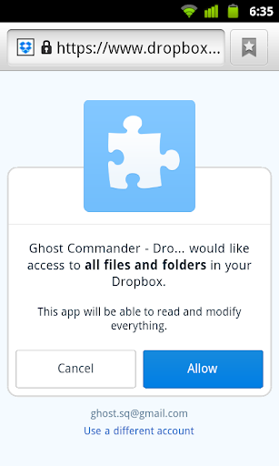 GC Plugin for Dropbox - Image screenshot of android app