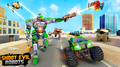 Monster Truck Game Robot Fight - Gameplay image of android game